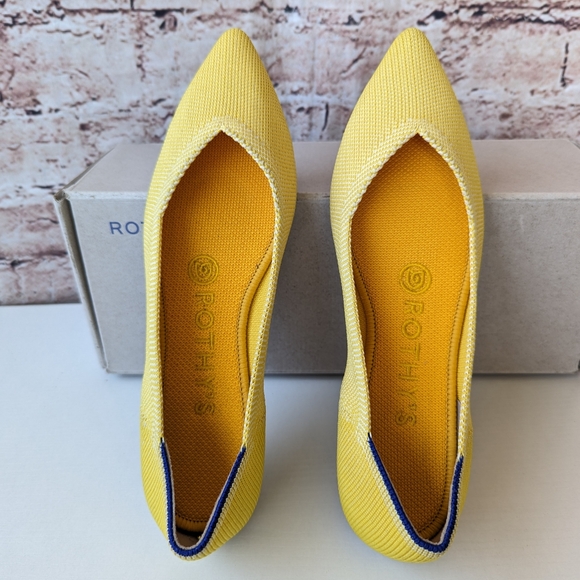 Rothy's Sunshine Yellow 'The Point' women's flats shoes - Picture 5 of 16